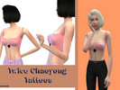 Sims 4 — Twice Chaeyoung tattoo by myzeze — Contains 1 Swatch that covers the left and right arm, hand, and sturnum.