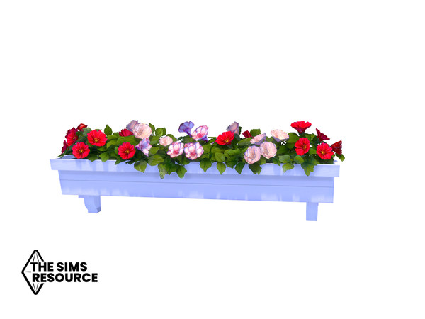Sims 4 — How Does Your Garden Grow Flower Box by seimar8 — Maxis match flower box with dahlias and double petunias Get