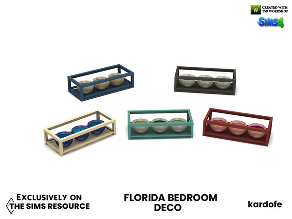 Sims 4 — Florida Bedroom_Decorative candles by kardofe — Tray with three candles, decorative, in five colour options