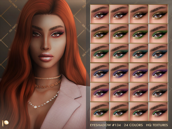 Sims 4 — [PATREON] EYESHADOW #134 by Jul_Haos — - CATEGORY: EYESHADOW - COLORS: 24 - SLIDERS COMPATIBLE - GENDER: FEMALE