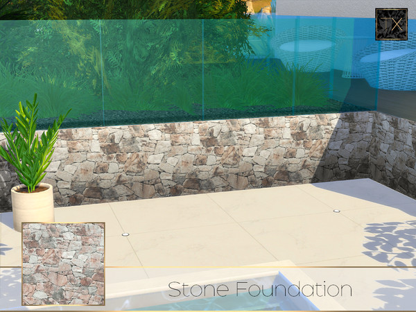 Sims 4 — Stone Foundation by theeaax — Part of the Foundation Pack Set 3 Stone Textures (3 color swatches eatch) Enjoy!