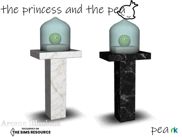 Sims 4 — Arcane Illusions Princess and Pea Pea by nikadema — This piece was a must do for this set. The small pea that