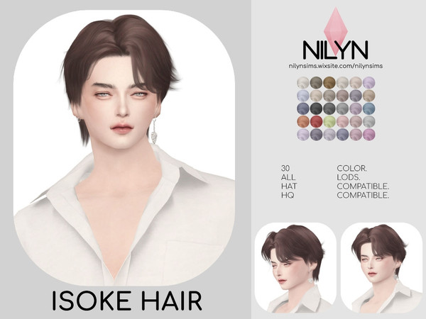 Sims 4 — ISOKE HAIR - NEW MESH [PATREON] by Nilyn — Mesh by Nilyn. 30 Swatches. All LOD Compatible. HQ Compatible. HAT