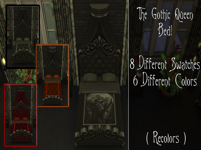 Sims 4 The Sims Resource | The Gothic Queen Bed by TSR Creator