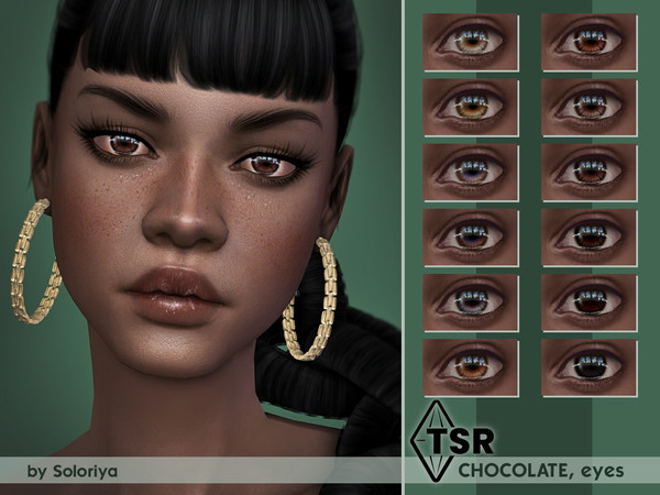 Sims 4 — Eyes (lenses) Chocolate by soloriya — Dark eyes in 12 colors. Category - Face Paint. All ages, all genders. HQ