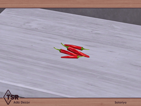 Sims 4 — Ada Decor. Pepper by soloriya — Decorative red pepper. Part of Ada Decor set. 1 color variation. Category: