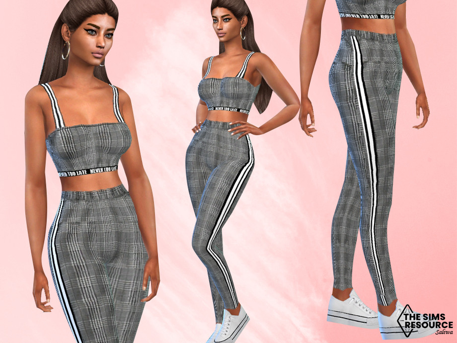 The Sims Resource - Female FullBody Plaid Outfit
