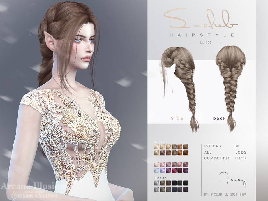 Image of Sims 4 long braided hairstyle CC