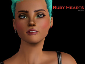 Sims 3 — Ruby Hearts Earrings by Dindirlel — * New mesh * Base game compatible * 3 LODs * Female only * Teen - Young