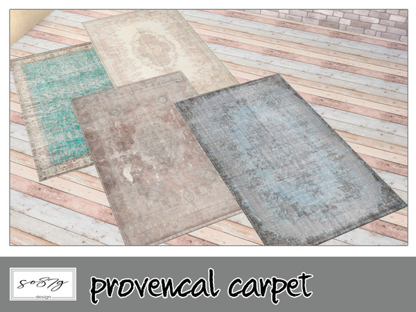 Sims 4 — Provencal carpet by so87g — cost 150$, available in 4 colors, you can find it in decor-rugs. All my preview