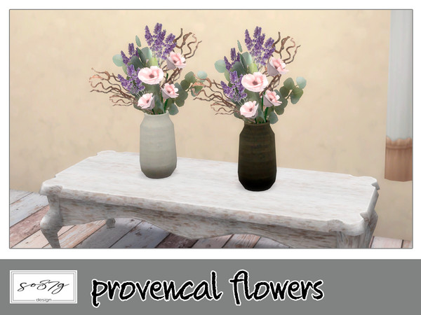 Sims 4 — Provencal flowers pot by so87g — Cost 200$, available in 2 colors, you can find it in decorations - plants. All