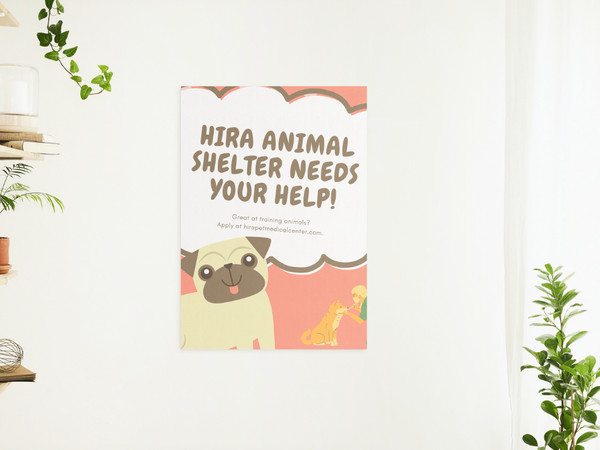 Sims 4 — Hira Pet Center Poster by iamhanee — This package includes pet adoption poster with 4 swatches. It adds 2