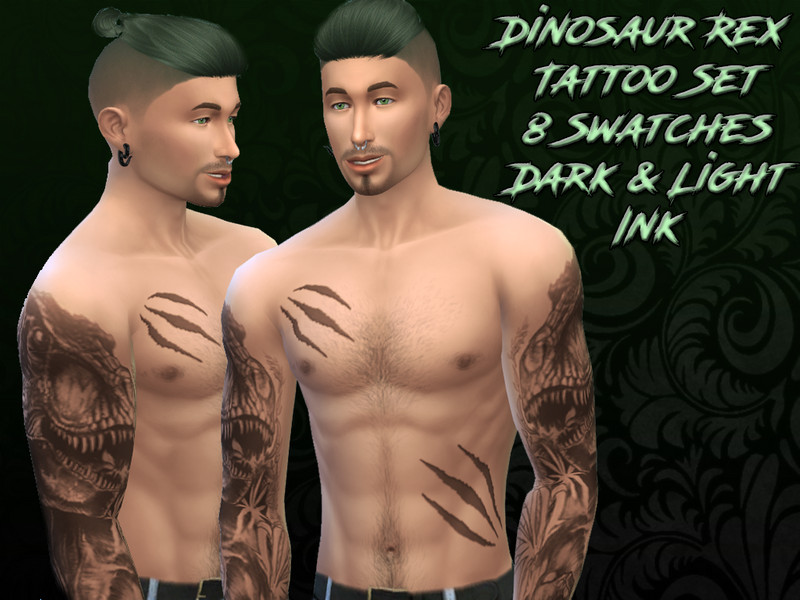 Sims 4 The Sims Resource | Dinosaur Rex Tattoo Set by TSR Creator
