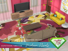 Sims 4 — Modern Florals Rug (A Base Game Recolor) by vesper7042 — Bright colors and bold florals will make any room