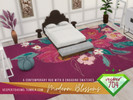 Sims 4 — Modern Blossoms Rug (A Base Game Recolor) by vesper7042 — Bold florals will make your day brighter every time