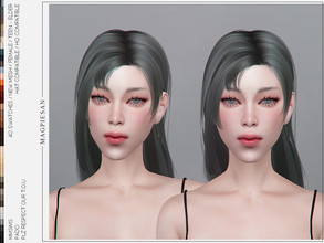 Sims 4 — PADO Hair by magpiesan — Long straight hairstyle with asymmetric bangs and side hair in 40 colors for Female. HQ