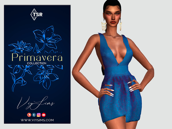 Sims 4 — PRIMAVERA Collection - DRESS [XII] by Viy_Sims — Outfit All maps New Mesh!! 8 Colors Compatible with HQ mode