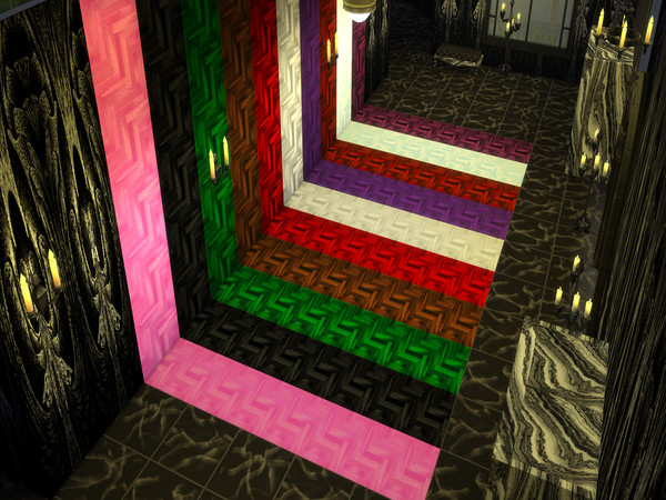 Sims 4 — Palatable Panels 2 Flooring by Decaysha — 10 colorful wood panels by Decaysha. The pattern was free online and