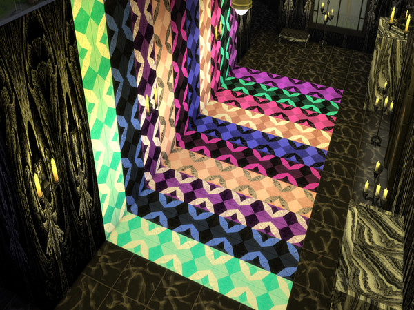 Sims 4 — Wild Tiled 2 Flooring by Decaysha — 10 seamless large tile walls by Decaysha. The pattern was free online and