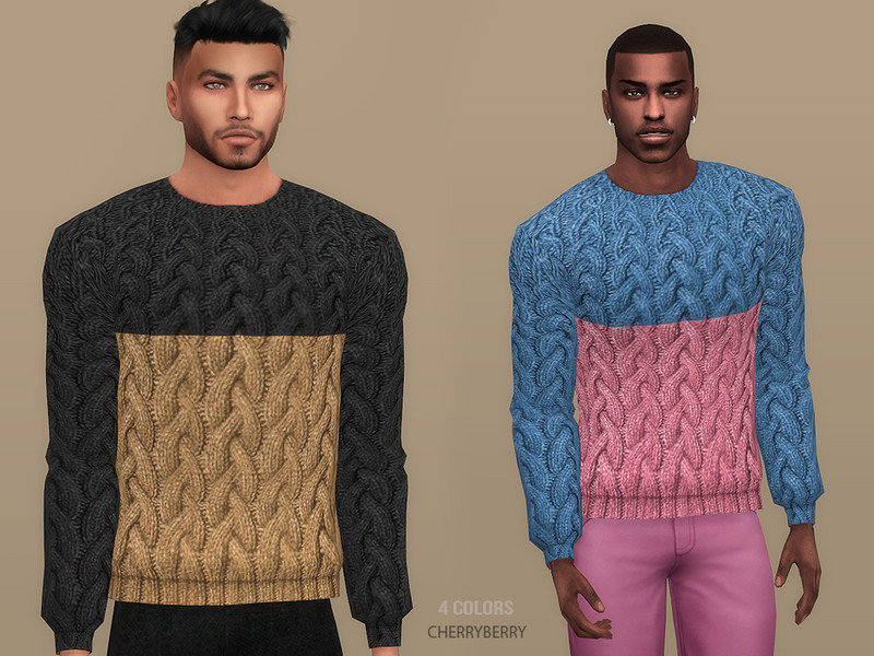 Sims 4 The Sims Resource | Fall Color Block Sweater by TSR Creator