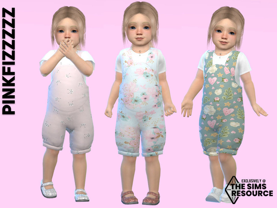 The Sims Resource - Pretty Toddler Overalls