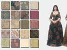 Sims 4 — Vintage Floral Dress (Mesh Needed) by rrtt4 — - 20 swatches - Base game compatible [MESH REQUIRED] Sifix Maria