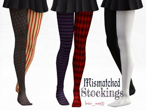 Sims 3 — Mismatched Stockings by briar_rose99 — A pair of stockings that uses two patterns. Available as an accessory for