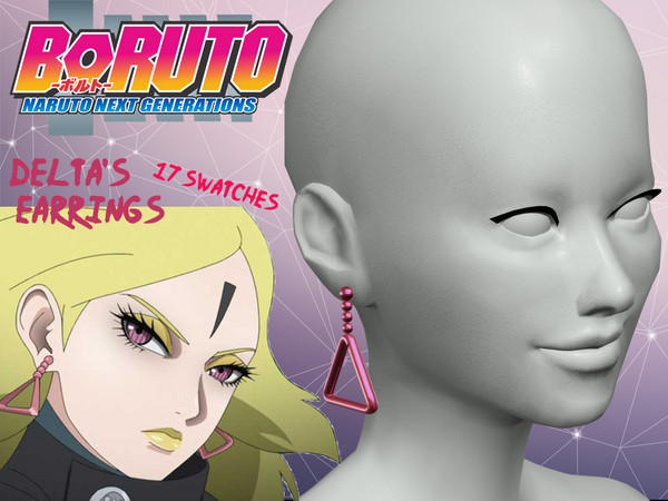 Sims 4 — Delta's earrings - metal version by Amakesh — Delta's earrings - new mesh - base game compatible - 17 swatches -