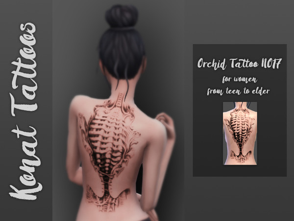 Sims 4 — Orchid Tattoo No17 by DemolitionKonat — Tattoo for women. HQ compatible. Have a custom thumbnail. Hope you like