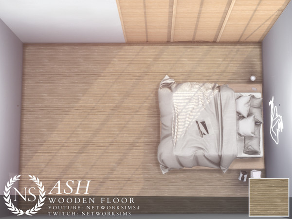 Sims 4 — Ash Wooden Floor by networksims — A pale wood floor.