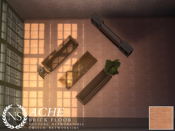Sims 4 — Ache Brick Floor by networksims — Orange bricks in a square, tiling formation - ideal for patios!