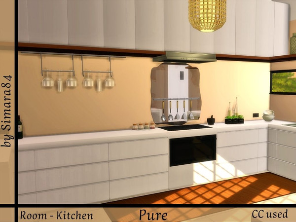 Sims 4 — Kitchen Pure by Simara84 — A bright modern, decently decorated kitchen where Sims will be happy to spend time