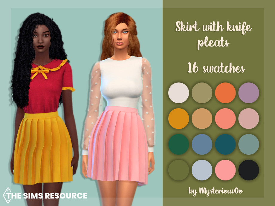 The Sims Resource - Skirt with knife pleats