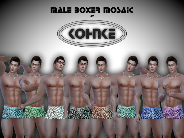 Sims 4 — Kohnke Male Boxer Mosaic by CHKohnke — Male Underwear Boxer