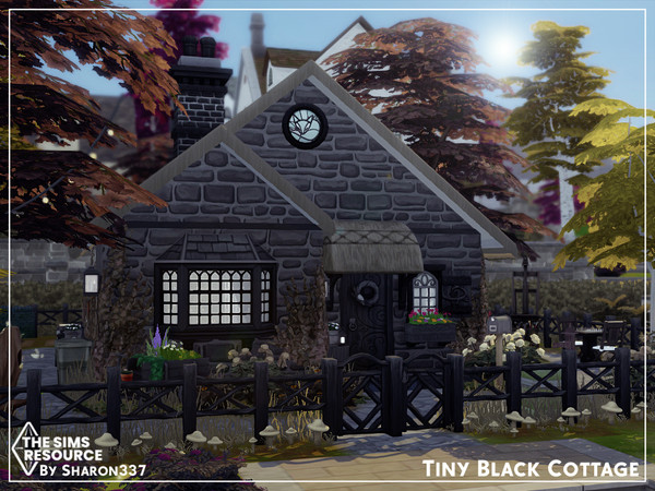 Sims 4 — Tiny Black Cottage - Nocc by sharon337 — Tiny Black Cottage is a 1 Bedroom 1 Bathroom tiny home. It's built on a