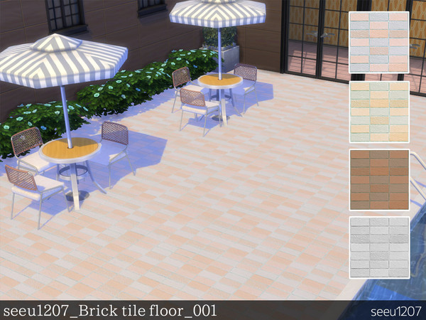 Sims 4 — Brick Tile Floor by seeu1207 — Pastel colored brick block floor.