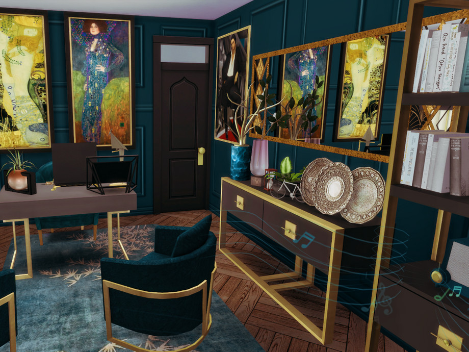 The Sims Resource - White Wine Art Deco Office- Only TSR CC