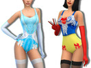 Sims 4 — Disney Princess Bodysuit Costume by PizzuhQveen — 2 swatches Base Game Compatible