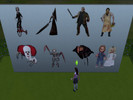 Sims 4 — halloween Decals set 10 by Decaysha — 8 X-large Halloween wall decals by Decaysha. Completely resizable using
