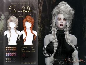 Sims 4 — Modern Victorian Gothic Braid long curly hair by S-Club — Hi, I made this Double Braid long curly hair for you,
