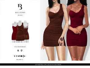 Sims 3 — Asymmetric Cowl Detailing Mini Dress by Bill_Sims — This mini dress features an asymmetric cowl detailing and