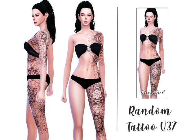 Sims 4 — Random Tattoo V37 by GossipGirl-S4 — - works with all skins and overlays - Light and dark swatches - teen to