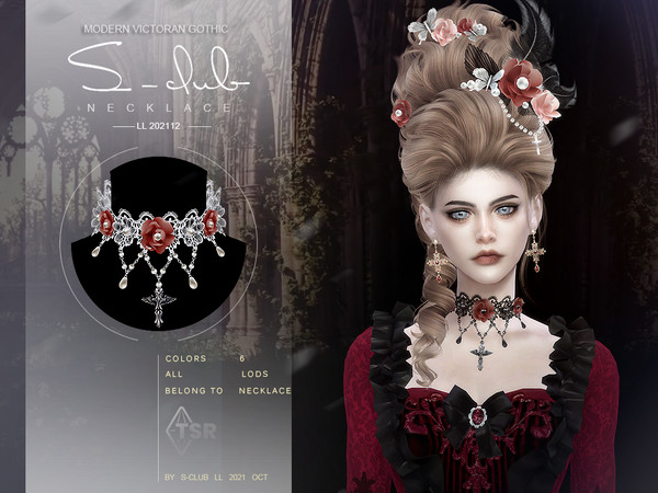 Sims Resource - Modern Gothic rose necklace