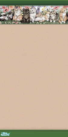 Sims 2 — We Like Kittens 5 of 6 by TSR Archive — Neutral beige paper with green painted trim might normally come across