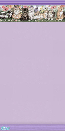 Sims 2 — We Like Kittens 3 of 6 by TSR Archive — Lovely lavender paper is further enhanced by a delightful border of what