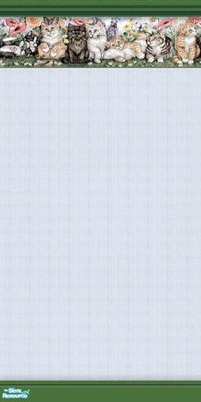 Sims 2 — We Like Kittens 1 of 6 by TSR Archive — Wallpaper of the lightest blue and barely textured helps to compliment