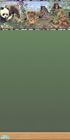 Sims 2 — Zoo Babies 06 by TSR Archive — Simple wallpaper with a boarder of adorible baby animals.