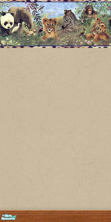 Sims 2 — Zoo Babies 05 by TSR Archive — Simple wallpaper with a boarder of adorible baby animals.