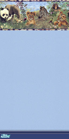 Sims 2 — Zoo Babies 04 by TSR Archive — Simple wallpaper with a boarder of adorible baby animals.