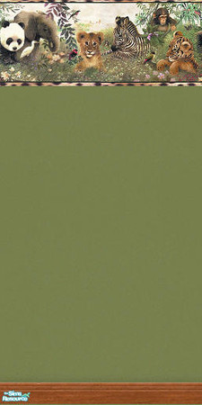 Sims 2 — Zoo Babies 03 by TSR Archive — Simple wallpaper with a boarder of adorible baby animals.
